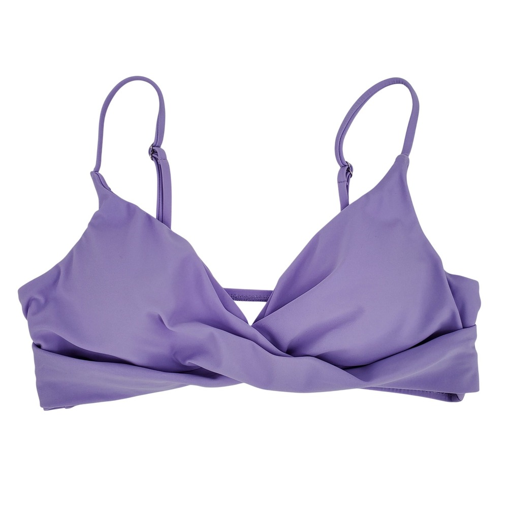 ZAFUL Medium Twisted Front Bikini Top Lavender Purple Adjustable Strap Lined New